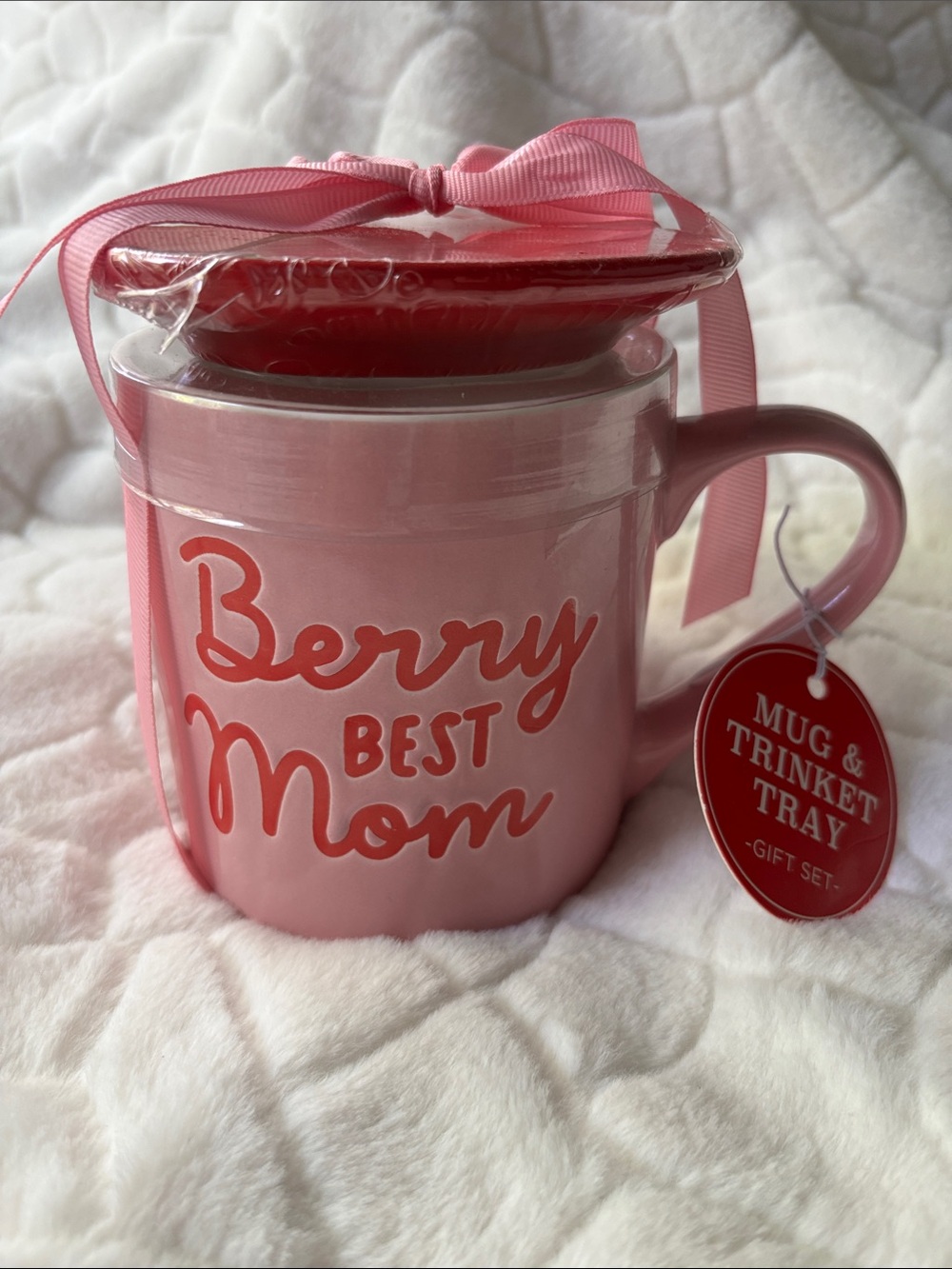 Berry Best Mom Pink Mug & Trinket Tray Gift Set - Charming Mom Gift